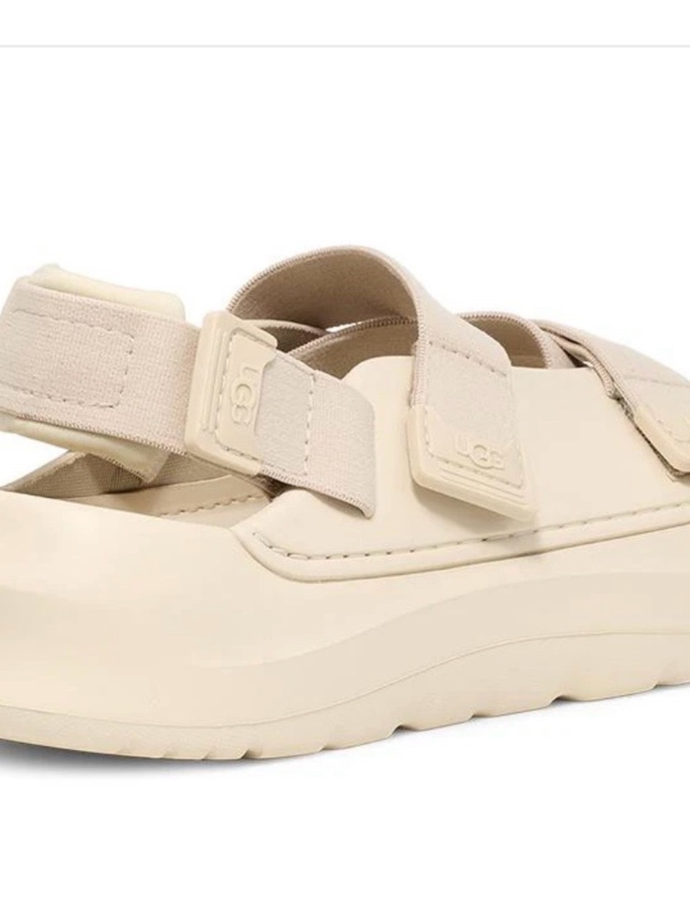 UGG Men Sandal in Neutral Cream with Hook-and-Loop Straps